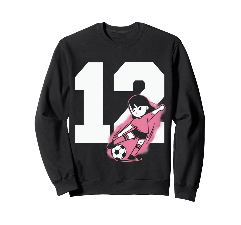 12 Soccer Birthday Gift Soccer Sweatshirt - Aesthetic Graphic Men Women