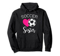 Soccer Sister Love Heart Sibling Hoodie - Fun Novelty Design for Adults