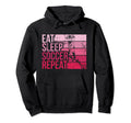 Eat Sleep Soccer Repeat Funny Hoodie - Trendy Graphic for Adults