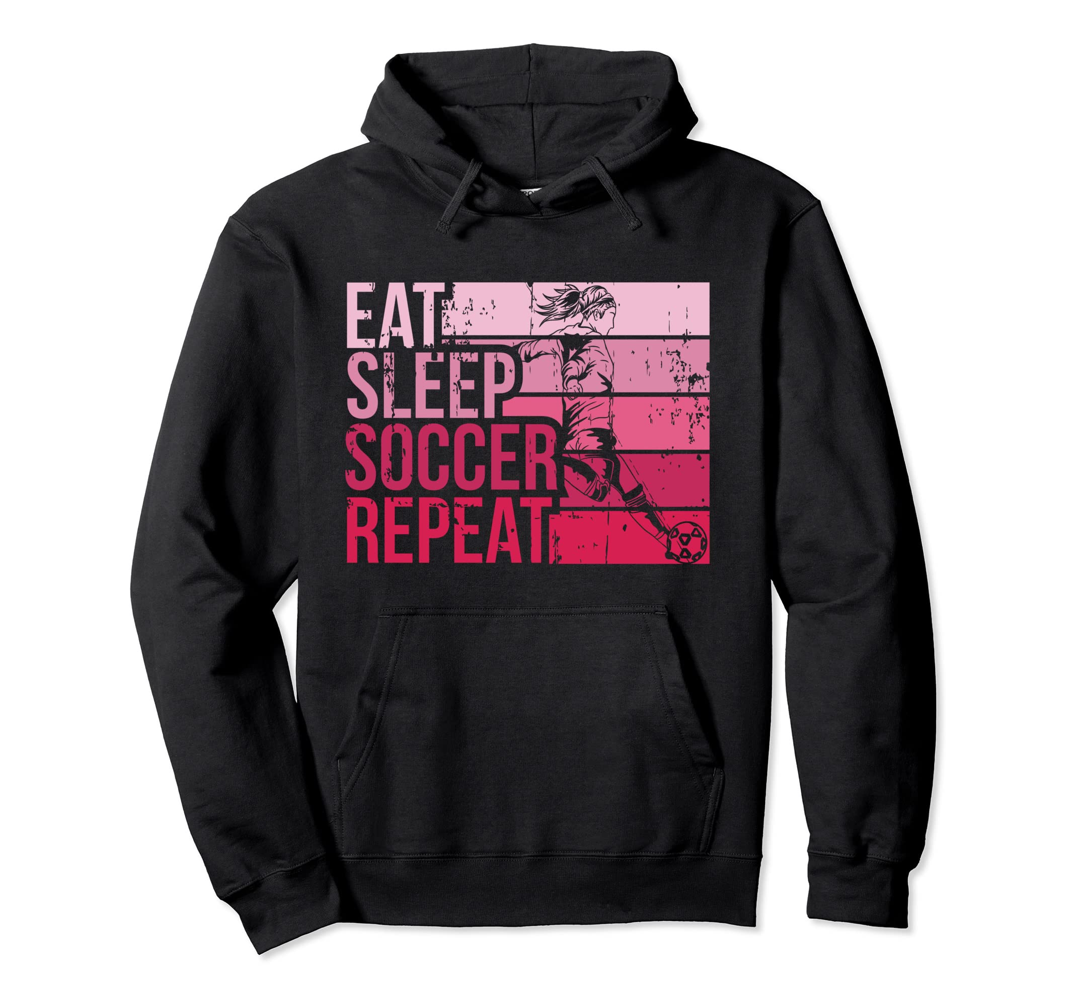 Eat Sleep Soccer Repeat Funny Hoodie - Trendy Graphic for Adults