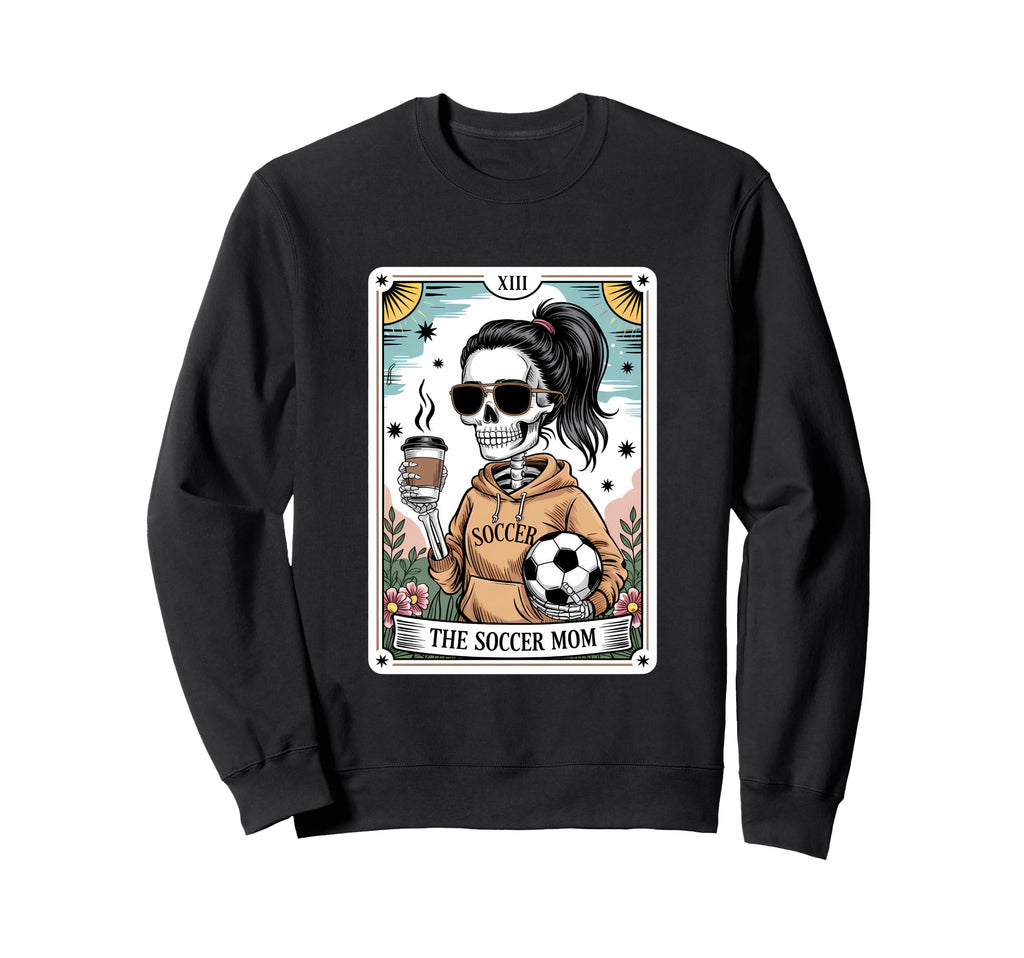 Funny Skeleton Tarot Card Halloween Sweatshirt - Graphic Print for Adults