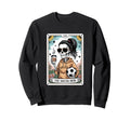 Funny Skeleton Tarot Card Halloween Sweatshirt - Graphic Print for Adults