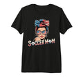 Patriotic Soccer Mom American Flag T-Shirt - Custom Art Print Unisex