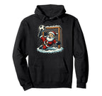 Santa Claus Soccer Goalie Sports Playing Snow Hoodie - Graphic Print Unisex