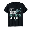 Eat Sleep Hat Trick Repeat Soccer Football T-Shirt - Unique Graphic Unisex
