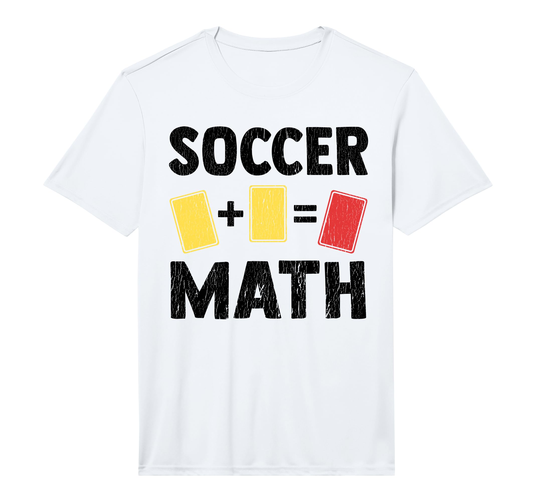 Funny Soccer Math Two Yellow Cards Is Red T-Shirt - Graphic Print Unisex