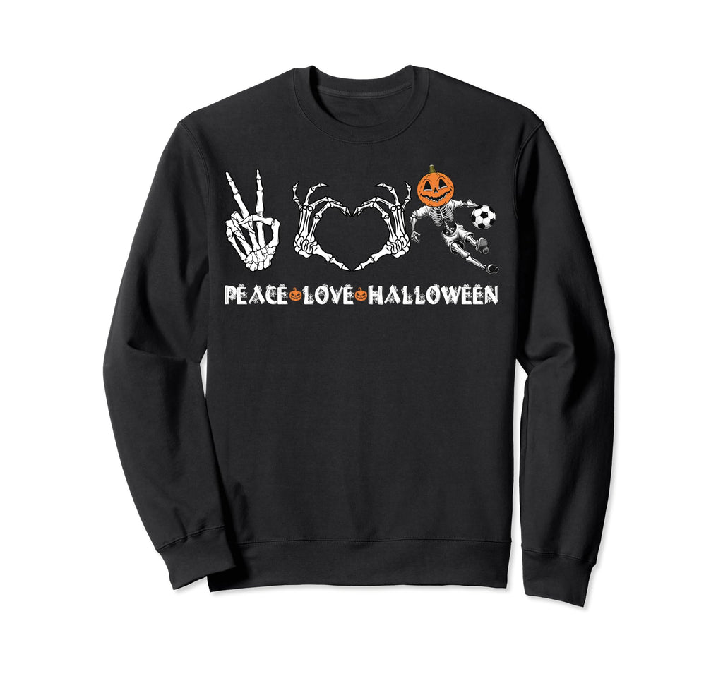 Peace Love Halloween Happy Pumpkin Sweatshirt - Novelty Apparel Men Women
