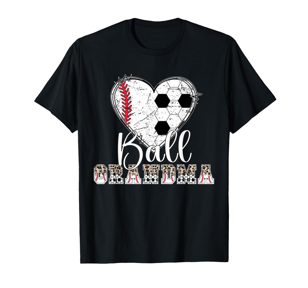 Ball Grandma Heart Soccer T-Shirt - Casual Everyday Wear Men Women