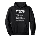 Soccer Player Definition Funny Striker Hoodie - Minimalist Print for Adults