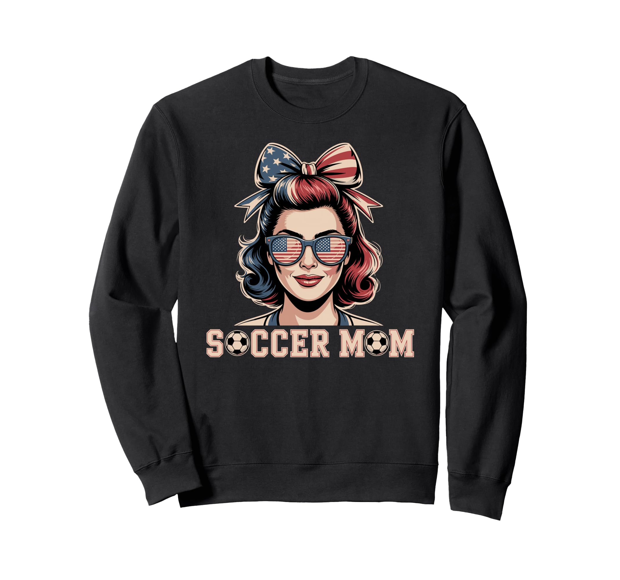 Patriotic Soccer Mom American Sweatshirt - Streetwear Style for Adults