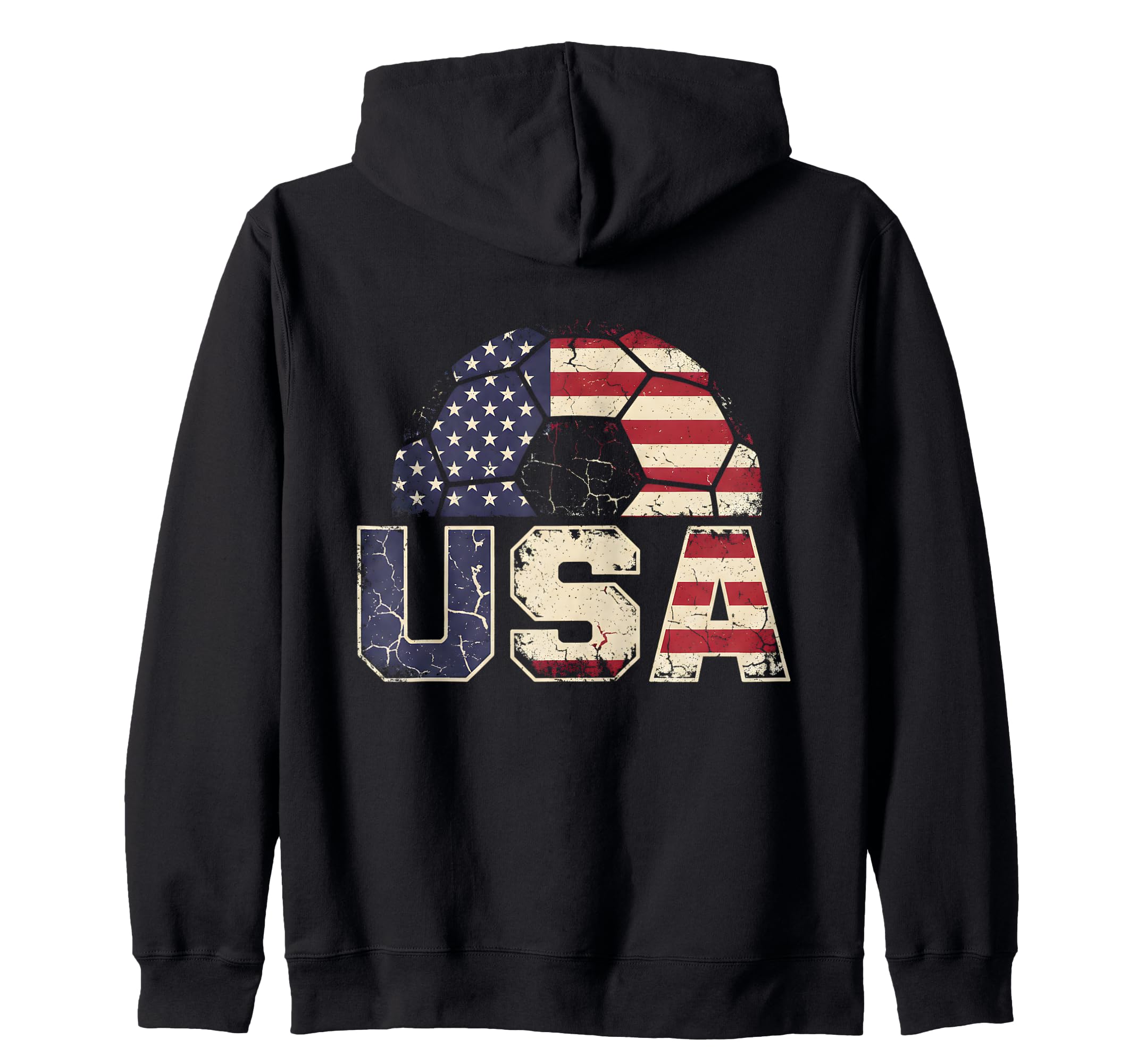 Usa Soccer American Flag Soccer Ball T-Shirt - Novelty Apparel for Adults