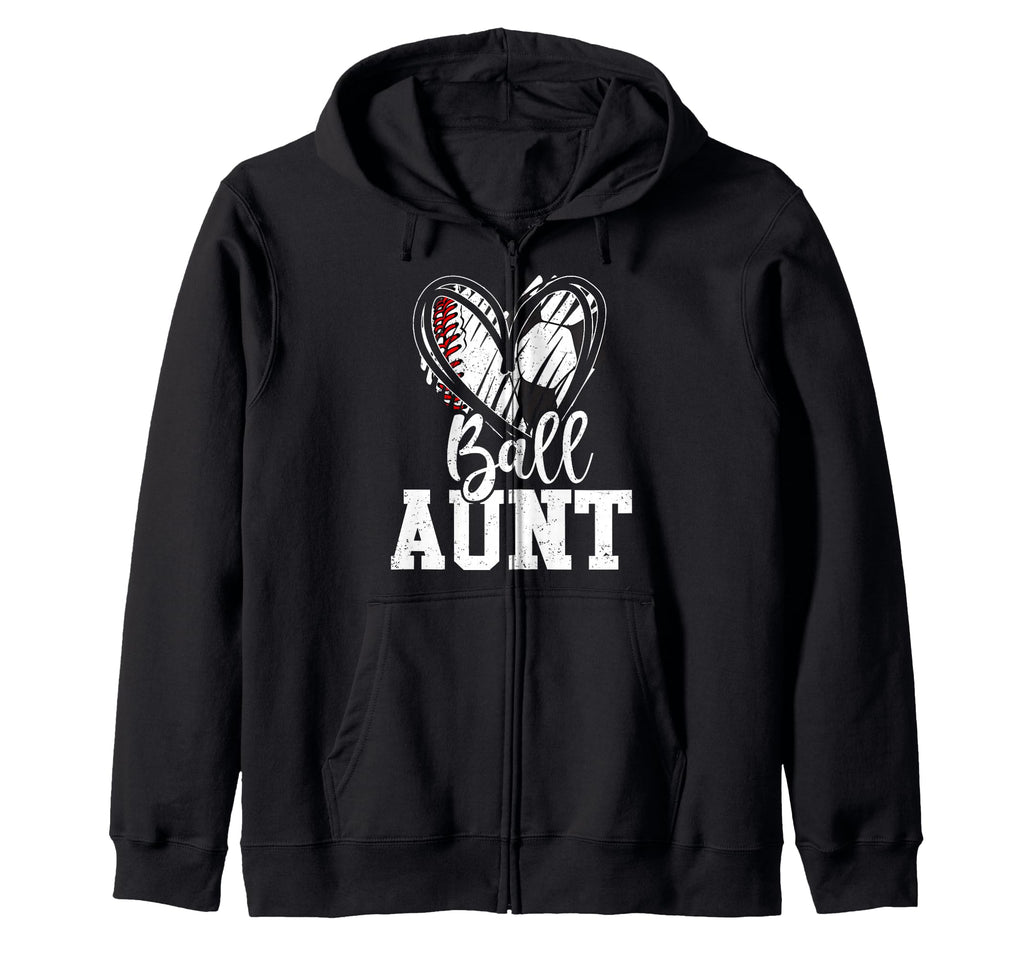 Ball Aunt Heart Baseball Soccer Sweatshirt - Custom Art Print Men Women