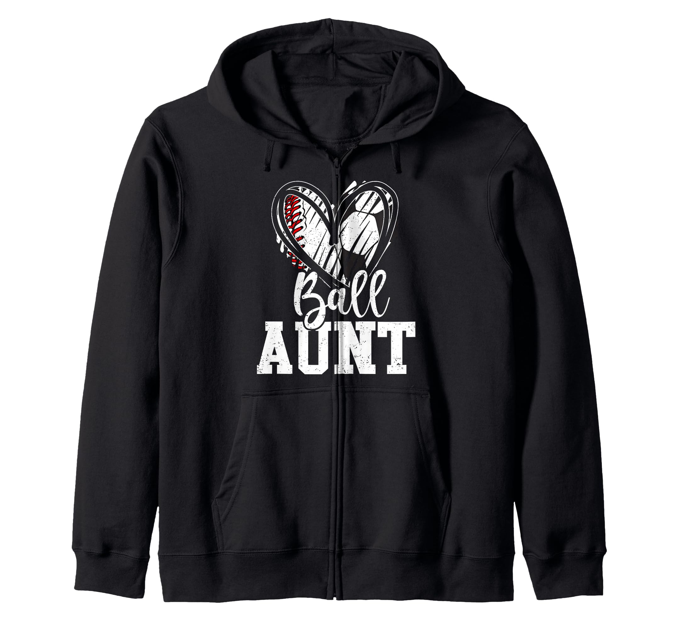 Ball Aunt Heart Baseball Soccer Sweatshirt - Custom Art Print Men Women