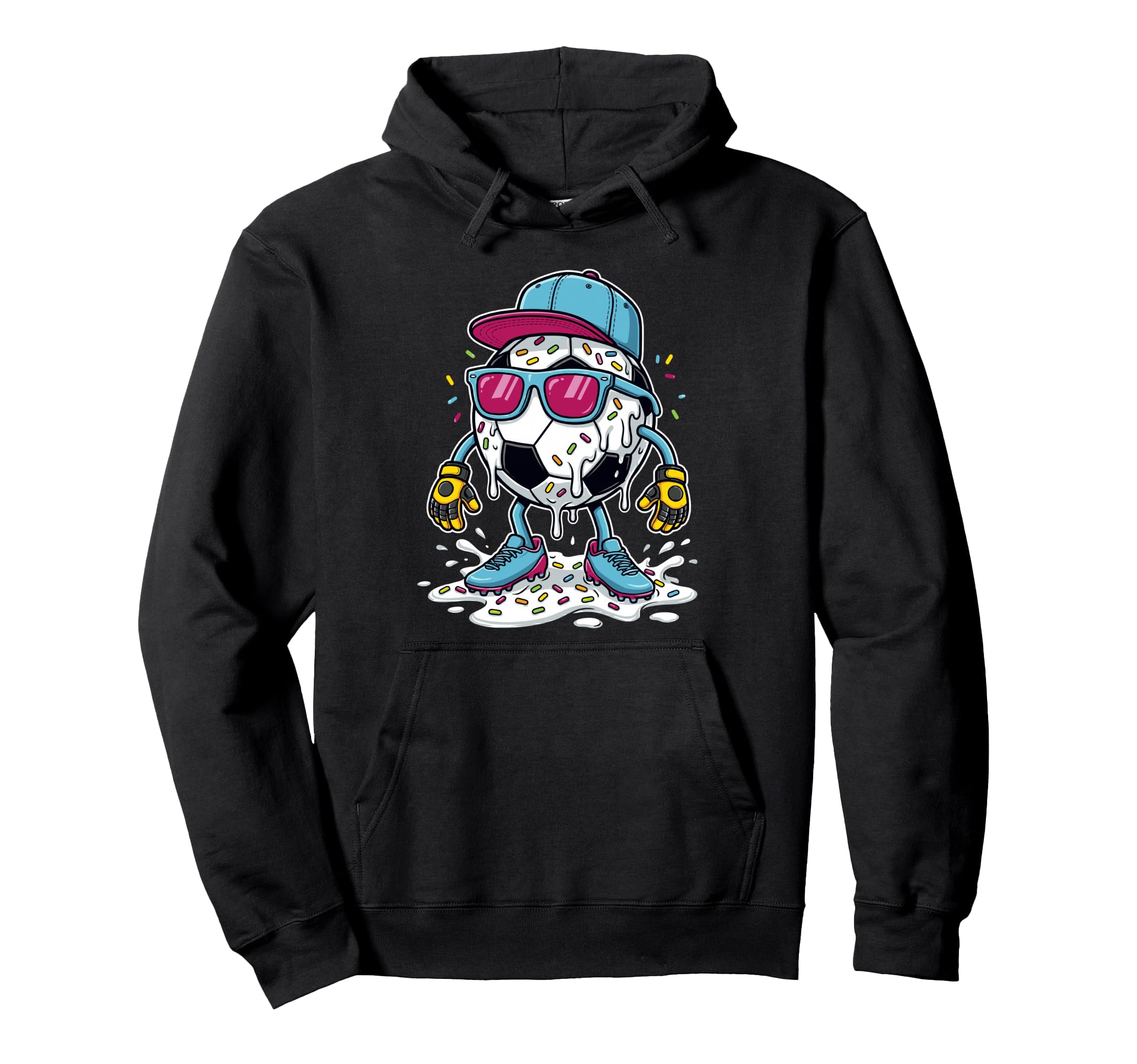 Soccer Ball Melting Ice Cream Drip Hoodie - Trendy Graphic Men Women