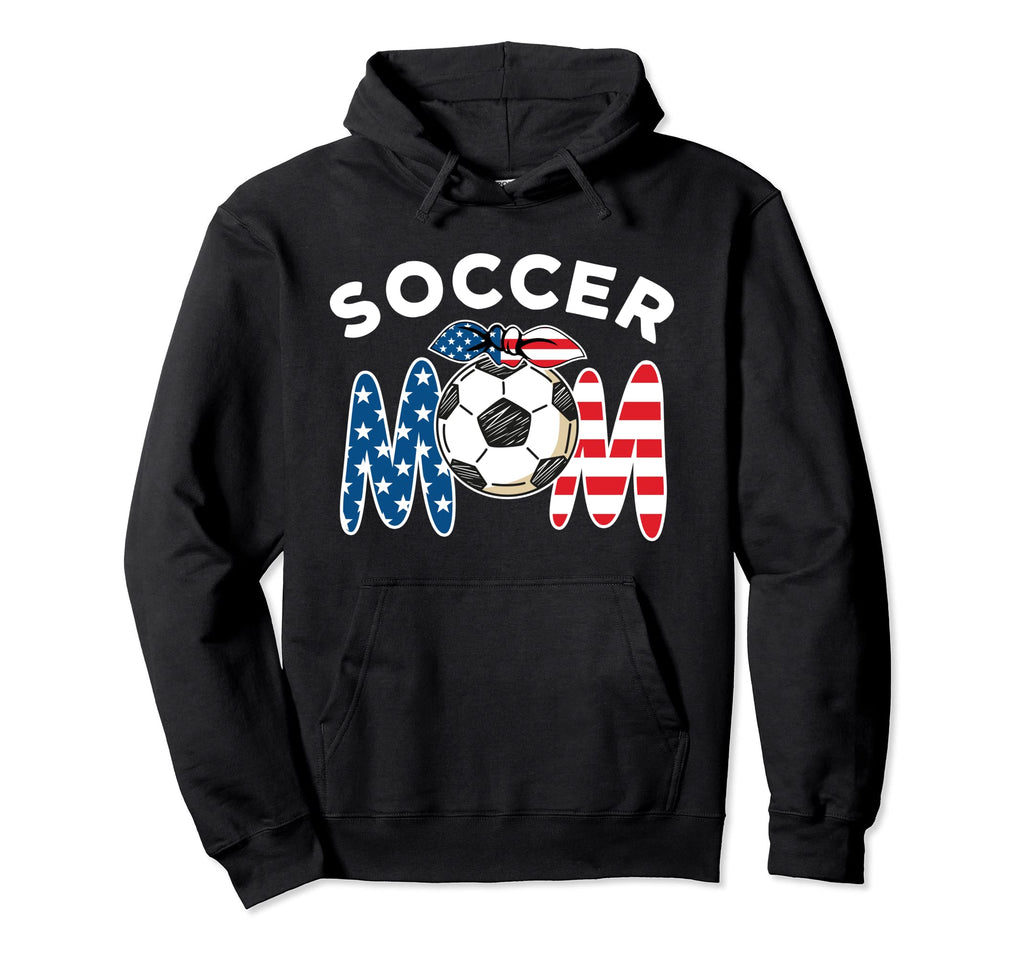 Soccer Mom Labor Day American Flag Funny Hoodie - Unique Graphic for Adults
