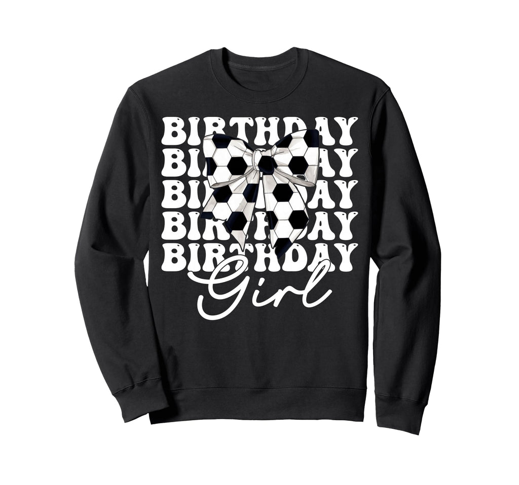 Birthday Soccer Coquette Bow Sweatshirt - Minimalist Print Unisex