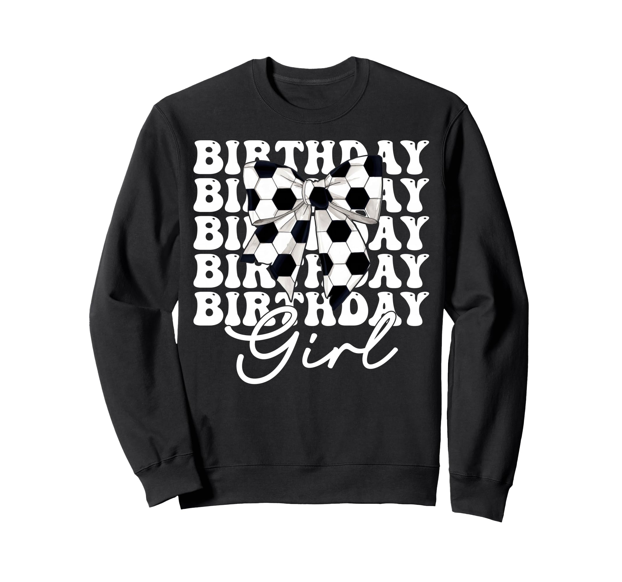 Birthday Soccer Coquette Bow Sweatshirt - Minimalist Print Unisex