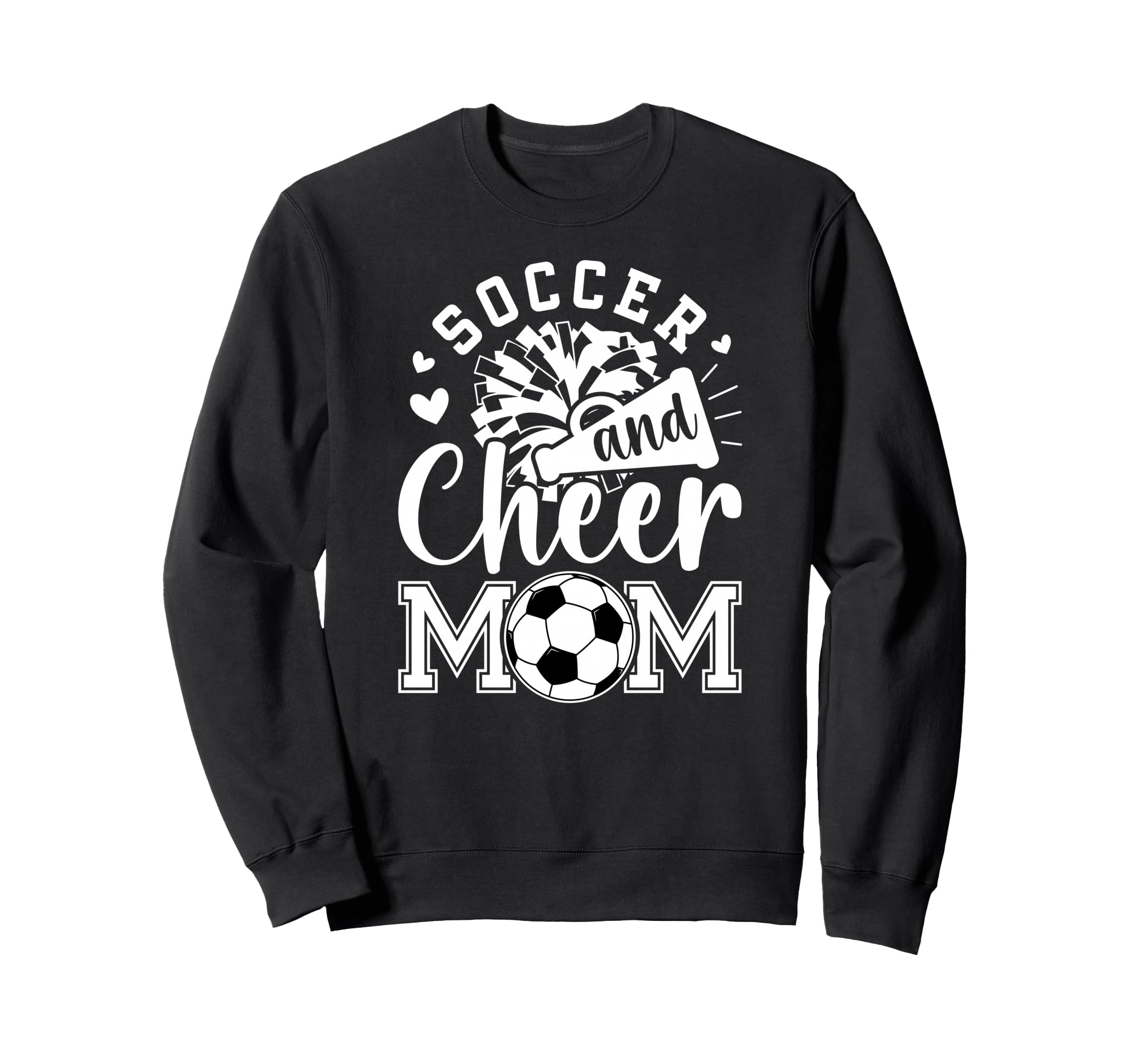 Soccer And Cheer Mom Cheerleading Sweatshirt - Novelty Apparel for Adults