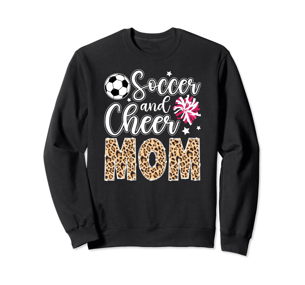 Soccer And Cheer Mom Leopard Sweatshirt - Custom Art Print for Adults