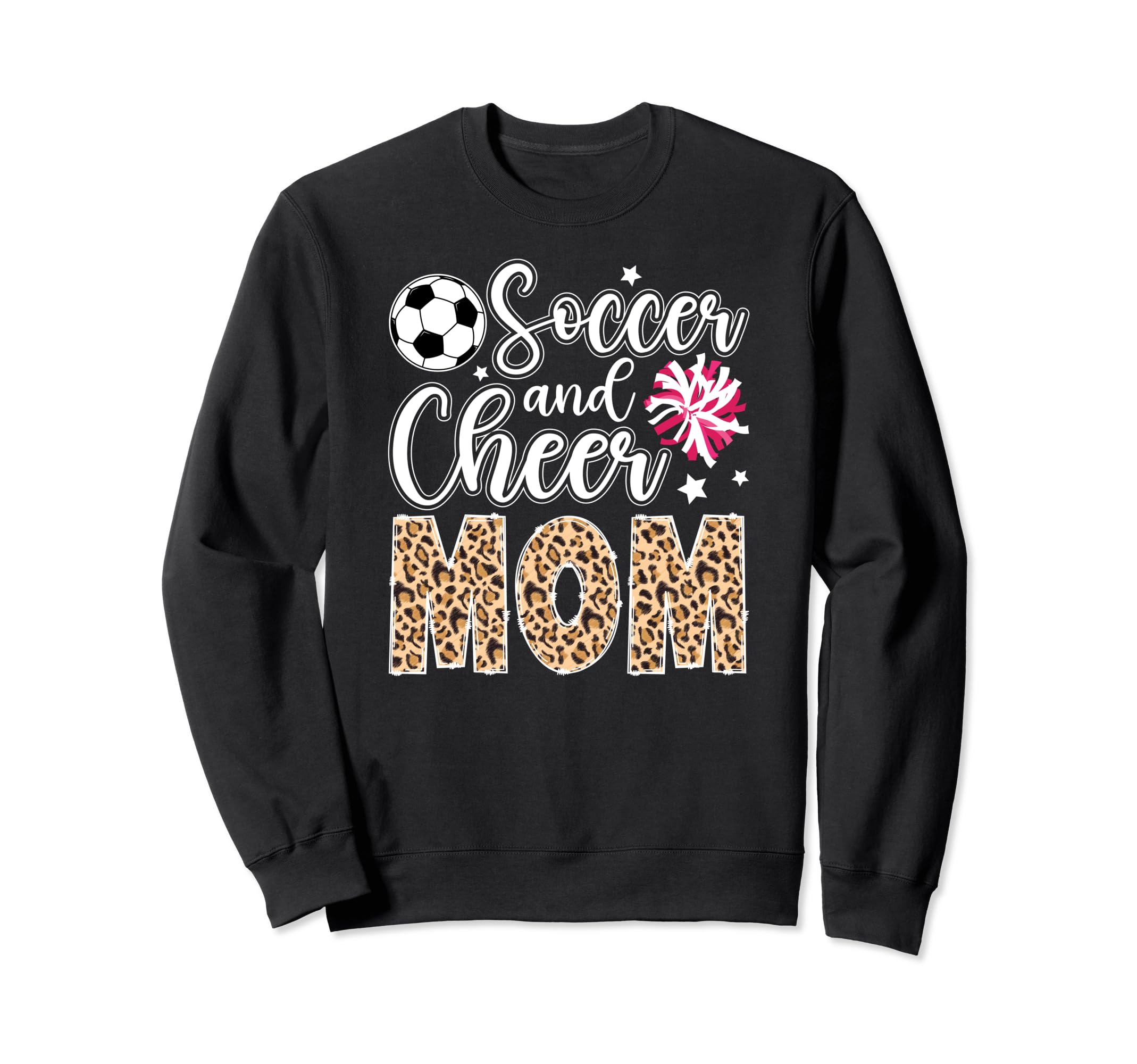 Soccer And Cheer Mom Leopard Sweatshirt - Custom Art Print for Adults