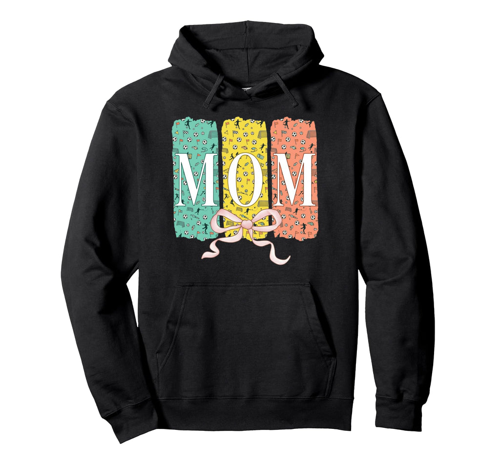 Soccer Mom Coquette Bow Soccer Ball Pattern Hoodie - Trendy Graphic Unisex