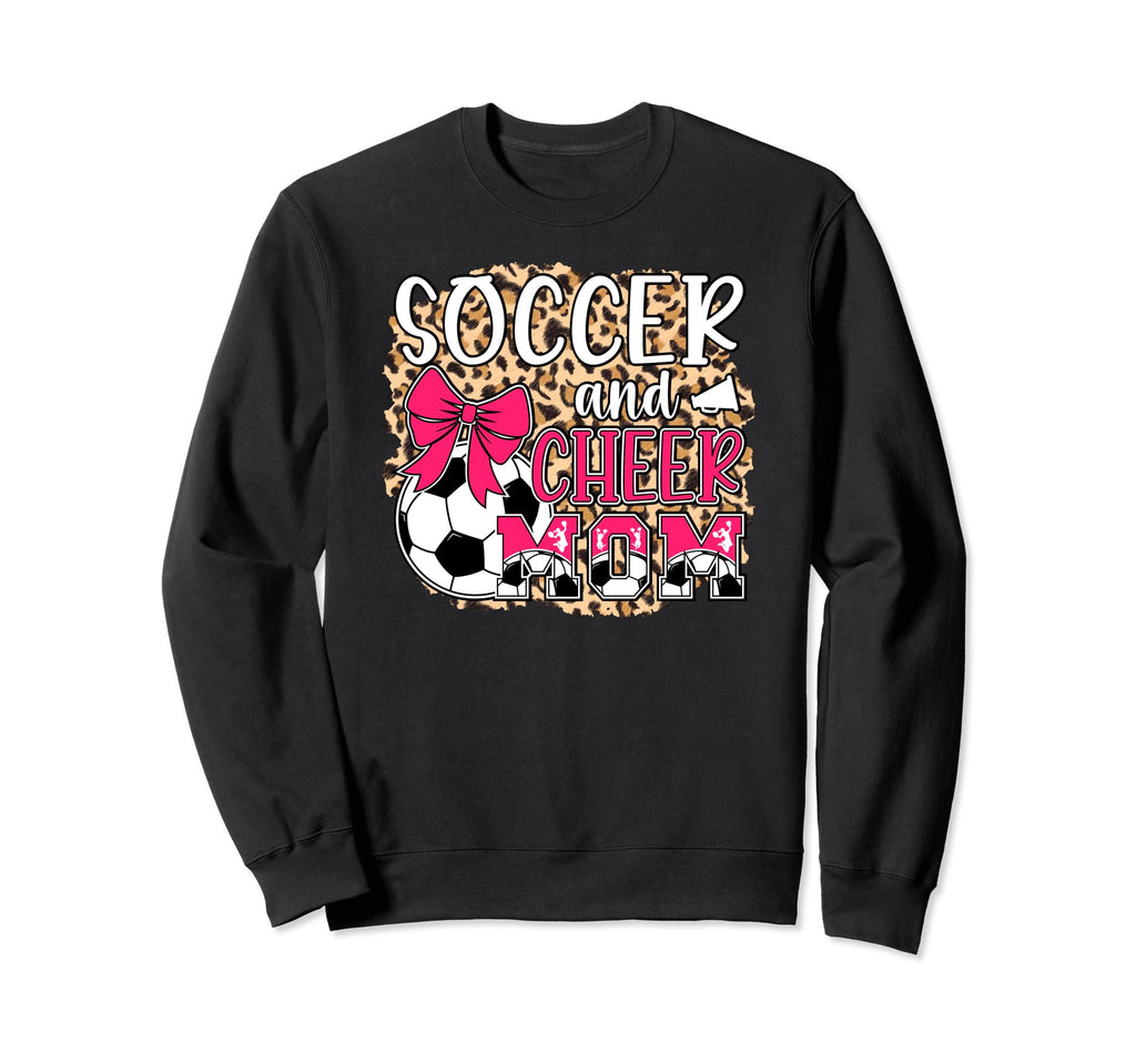 Soccer And Cheer Mom Leopard Sweatshirt - Trendy Graphic Men Women