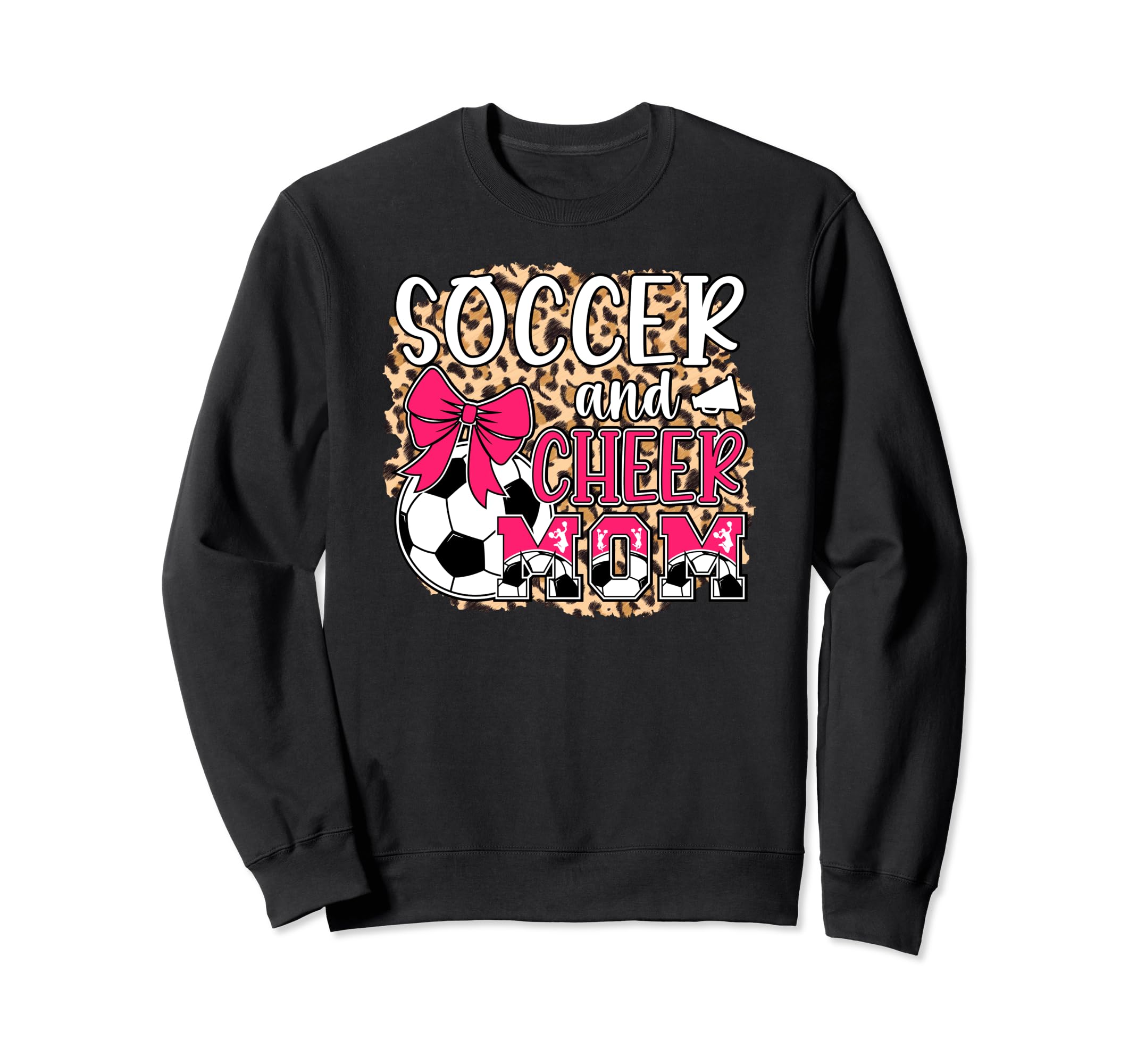 Soccer And Cheer Mom Leopard Sweatshirt - Trendy Graphic Men Women