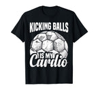 Soccer Player Kicking Balls Soccer T-Shirt - Fun Novelty Design Unisex