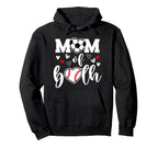 Mom Both Heart Soccer Baseball Sports Mom Hoodie - Novelty Apparel Unisex