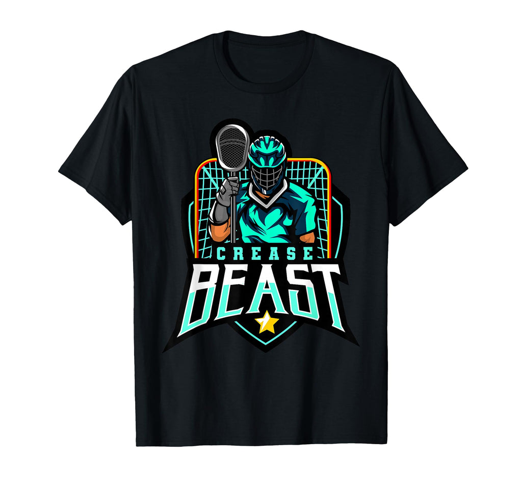 Crease Beast Lacrosse Goalkeeper T-Shirt - Unique Graphic Men Women