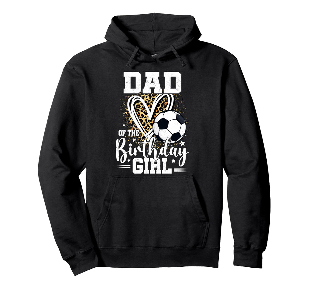 Dad Birthday Soccer Ball Dad Leopard Heart Hoodie - Custom Art Print Unisex
