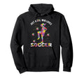 Just Who Loves Soccer Hoodie - Casual Everyday Wear Men Women