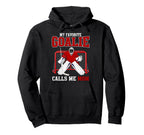 My Favorite Goalie Calls Me Mom Hoodie - Aesthetic Graphic for Adults