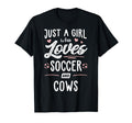 Just Who Loves Soccer And Cows Gift T-Shirt - Custom Art Print Unisex