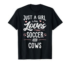 Just Who Loves Soccer And Cows Gift T-Shirt - Custom Art Print Unisex