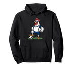 Funny Soccer Chicken Cartoon Sports Fan Hoodie - Fun Novelty Design Unisex