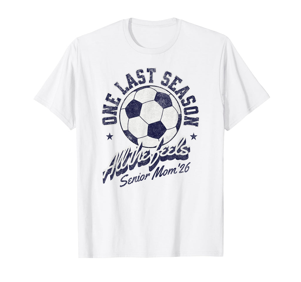 Soccer Senior Mom 2026 Distressed T-Shirt - Trendy Graphic Unisex
