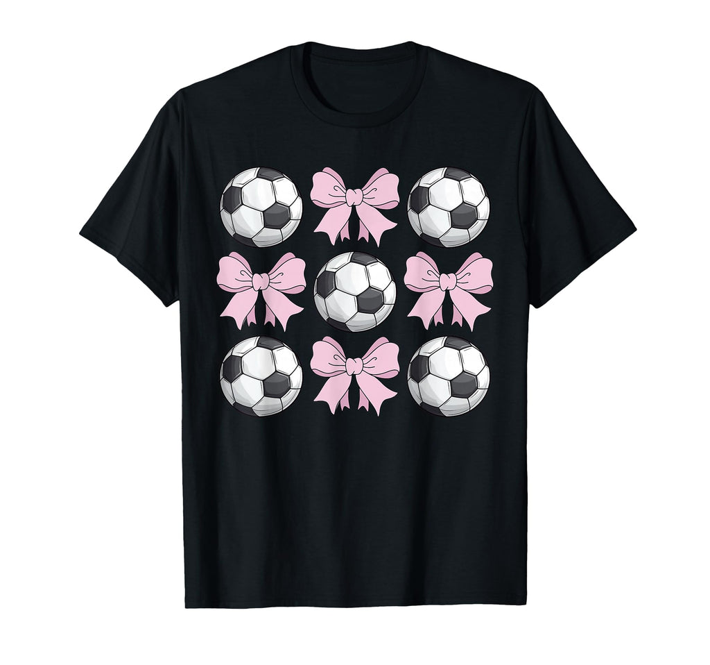 Soccer Coquette Bow Soccer T-Shirt - Streetwear Style for Adults