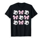 Soccer Coquette Bow Soccer T-Shirt - Streetwear Style for Adults