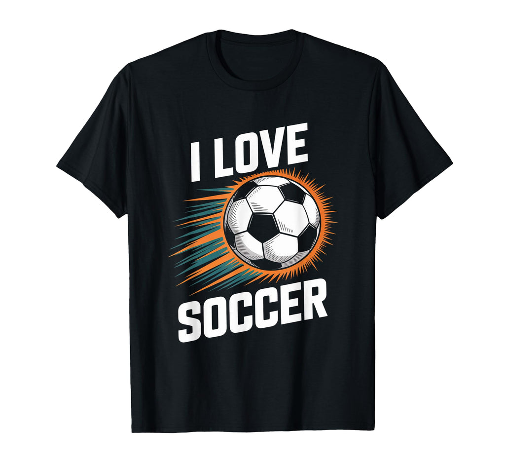 I Love Soccer Vibrant Ball Explosion T-Shirt - Novelty Apparel Men Women
