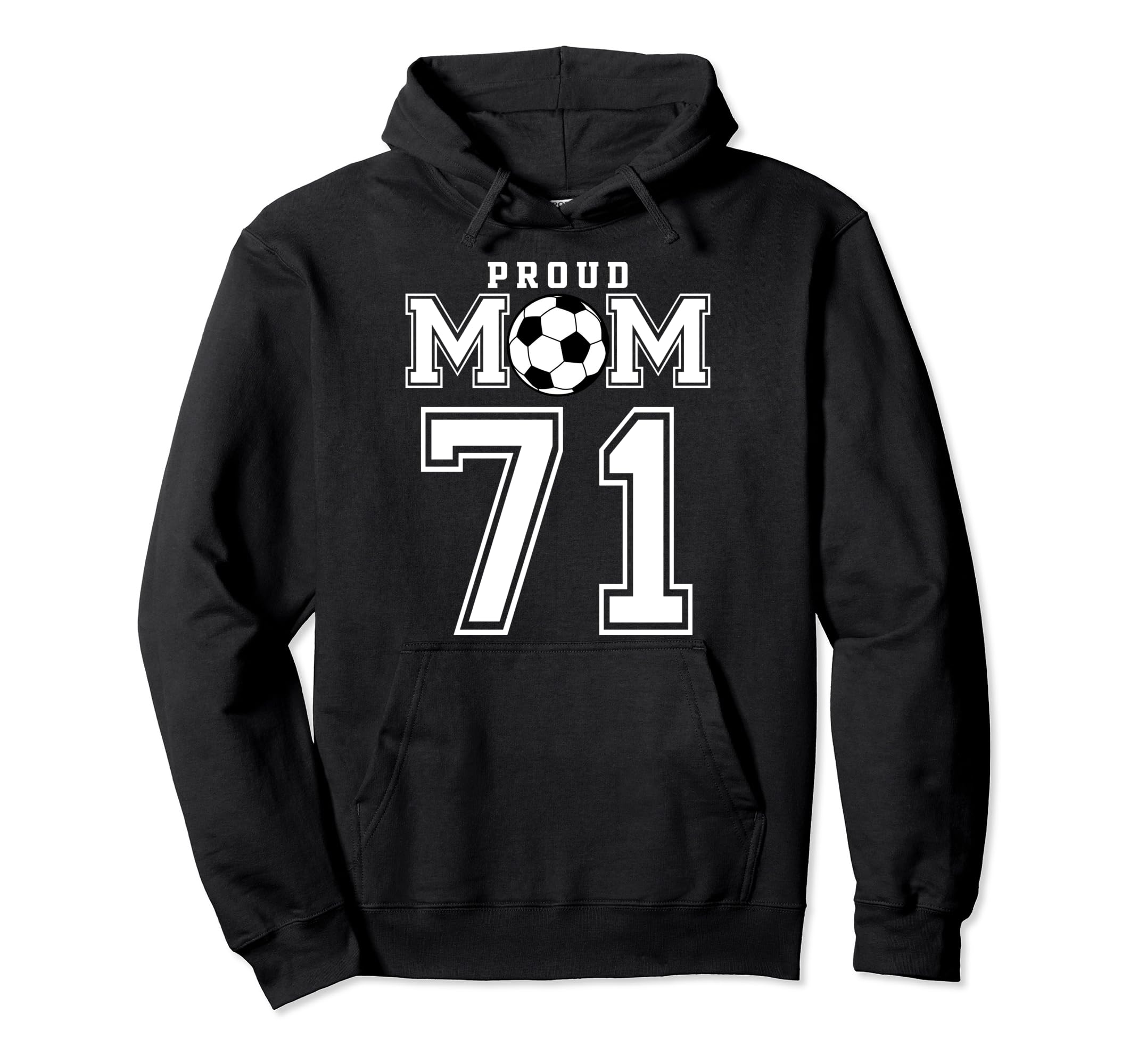 Number 71 Custom Proud Soccer Hoodie - Fun Novelty Design for Adults