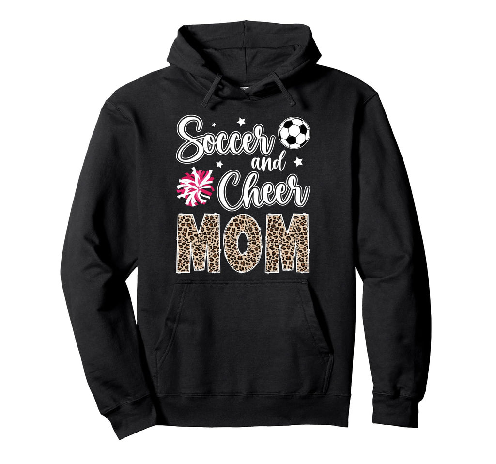 Soccer And Cheer Mom Leopard Hoodie - Fun Novelty Design Men Women