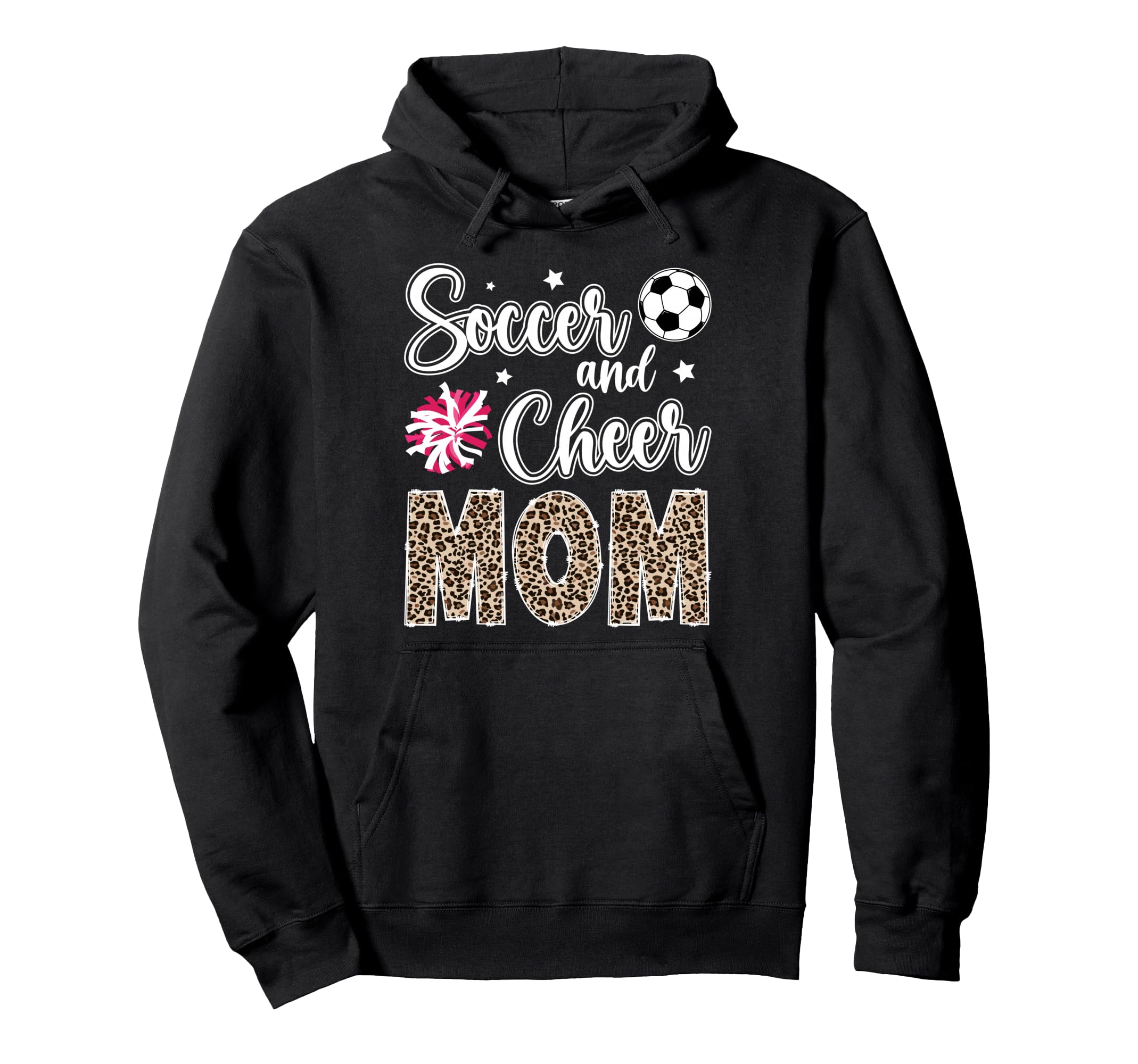Soccer And Cheer Mom Leopard Hoodie - Fun Novelty Design Men Women