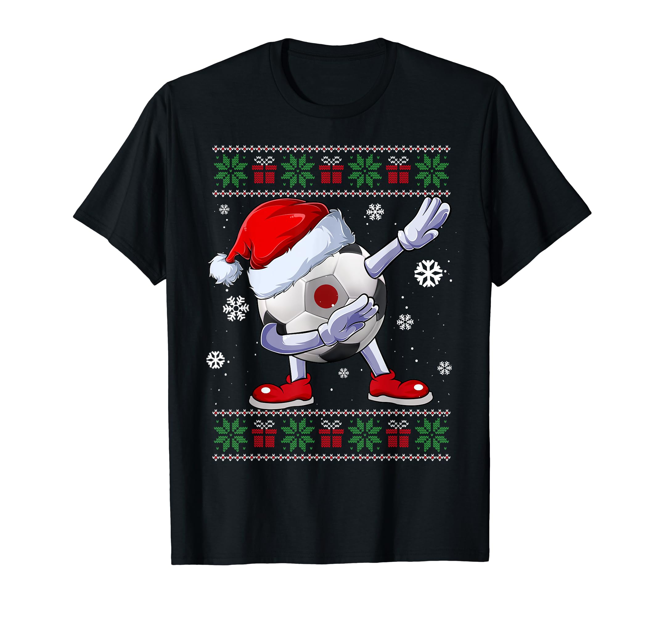 Funny Santa Soccer Dabbing Ugly T-Shirt - Fun Novelty Design for Adults