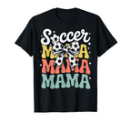Groovy Soccer Football Player Mama T-Shirt - Custom Art Print Men Women