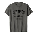 Champion New York Ny Athletic Black T-Shirt - Unique Graphic for Adults