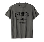 Champion New York Ny Athletic Black T-Shirt - Unique Graphic for Adults