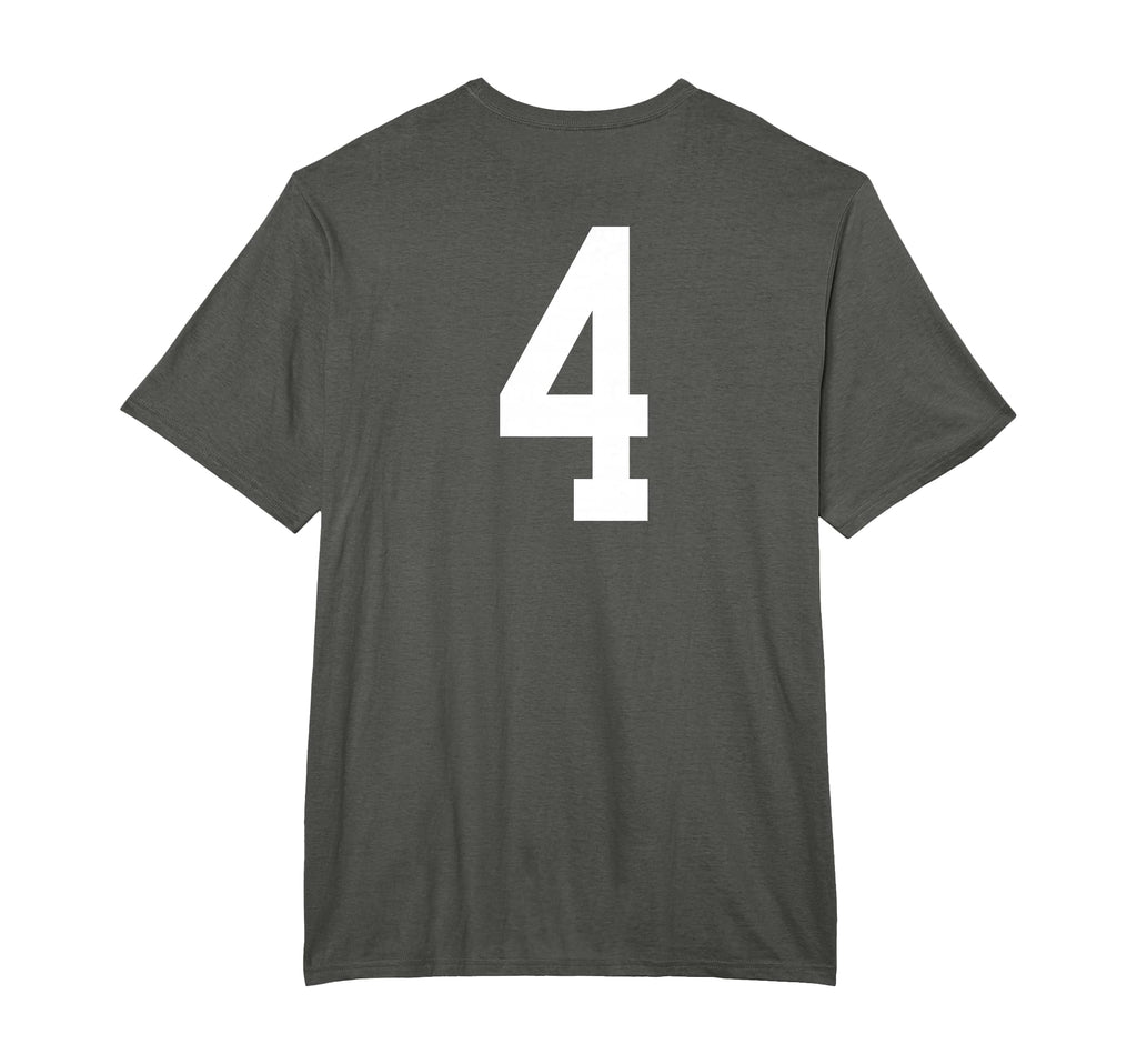 Number 4 Back Soccer Training T-Shirt - Fun Novelty Design for Adults
