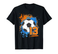 13Th Birthday 13 Years Old Soccer T-Shirt - Minimalist Print for Adults