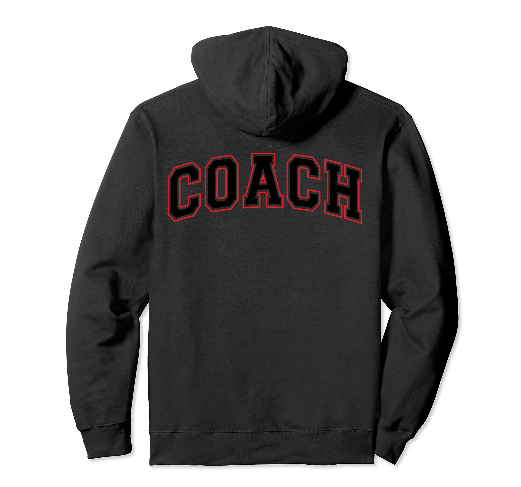 Coach Sports Trainer Black Red Back Hoodie - Novelty Apparel for Adults